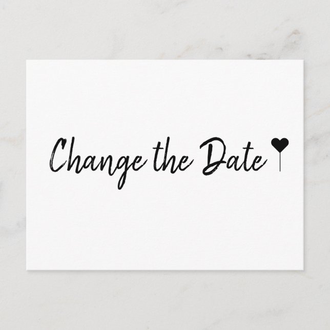 Cartão Postal Simples Manuscrito Boêmico Branco Alterar a Data (Frente)