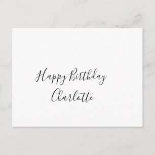 Cartão Postal SIMPLES MINIMAL.CUTIE ADICIONE NOME BEBÊ feliz ani