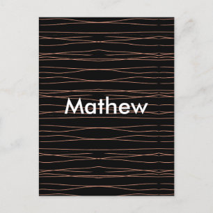 Cartão Postal Simples monograma adicione seu nome com letra míni