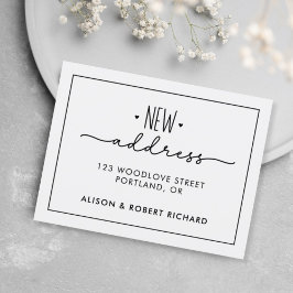 Cartão Postal Simples Mudamos Novo Anúncio de Movimentação de En