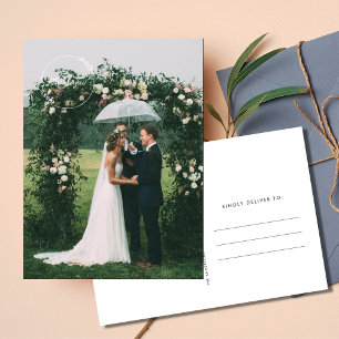 Cartão Postal Simples Obrigado Cartões-postais Foto De Casamento