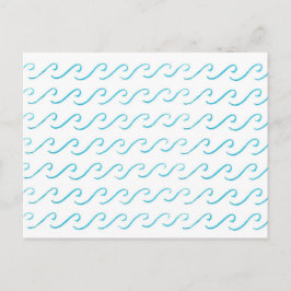 Cartão Postal Simples Padrão de Cores Aquáticas de