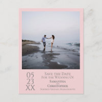 Simples Pink & Cinza Casamento Salve a Foto da Dat