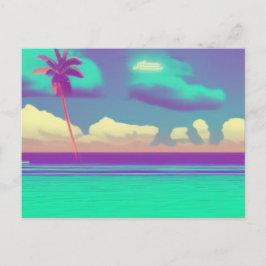 cartão postal simples retro Beach