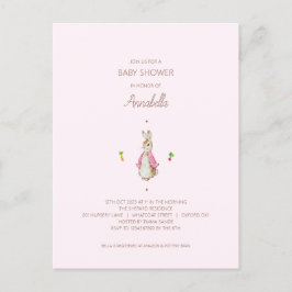 Cartão Postal Simples rosa Peter o Rabbit