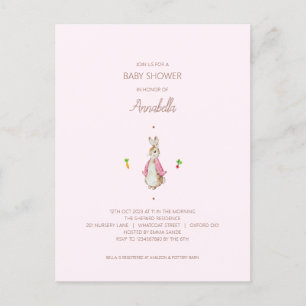 Cartão Postal Simples rosa Peter o Rabbit