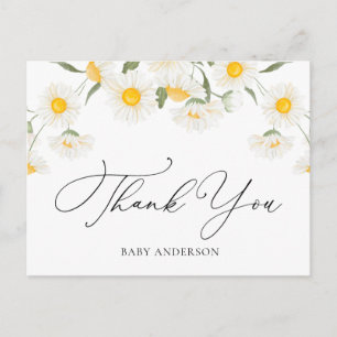 Cartão Postal Simples Rustic Daisy Flower Obrigado Cartão-Postal