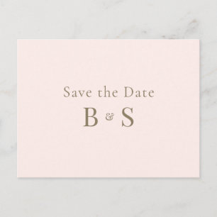 Cartão Postal Simples Save the Date de Casamento com Monograma D