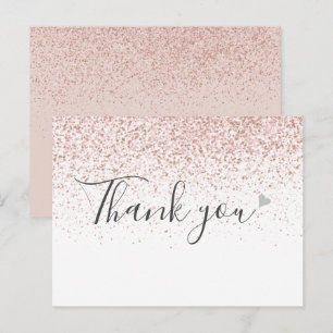 Cartão Postal Simples Script de Negócios Rose Gold Obrigado 