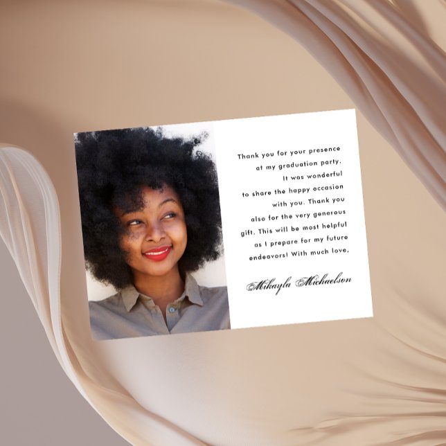 Cartão Postal Simples Uma Foto Obrigado Graduação De Mensagens (Criador carregado)