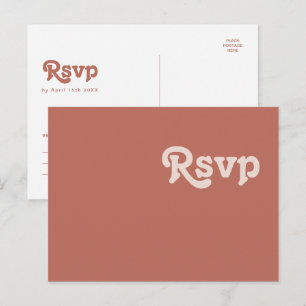 Cartão Postal Simples Vibrações Retrô   Resposta para Casamento 