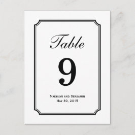 Cartão Postal Simplesmente Chic Wedding Table Number Card