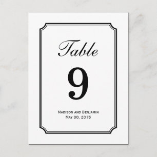 Cartão Postal Simplesmente Chic Wedding Table Number Card