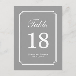 Cartão Postal Simplesmente Chic Wedding Table Number Card