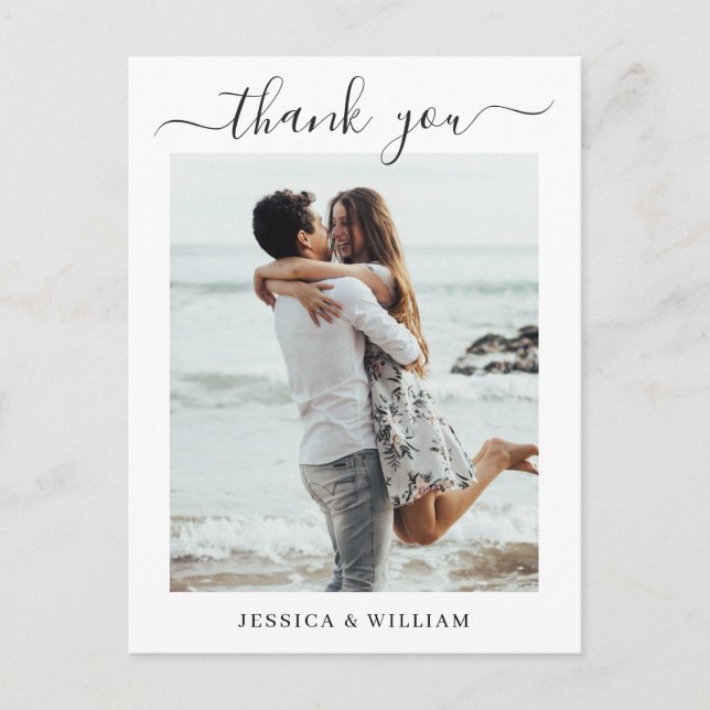 Cartão Postal Simplesmente Elegante Foto De Corações De Casament (Frente)