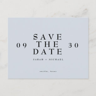 Cartão Postal Simplesmente Moderno Casamento Dusty Blue Salve A 