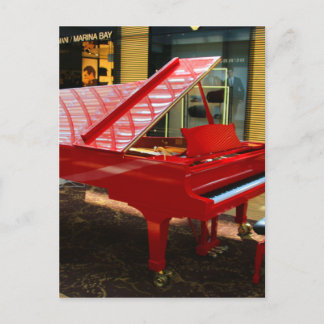 Cartão Postal Simplesmente vermelho: piano de cauda