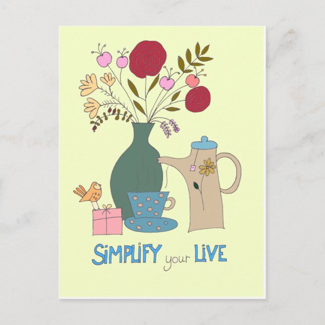 Cartão Postal Simplify your live postcard (Frente)