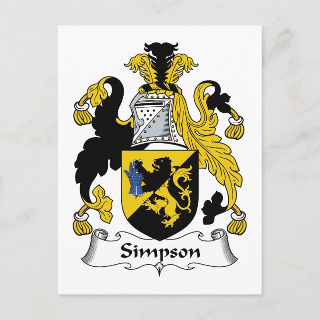 Cartão Postal Simpson Family Crest (Frente)