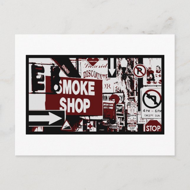 Cartão Postal Sinais de rua em SF (Frente)