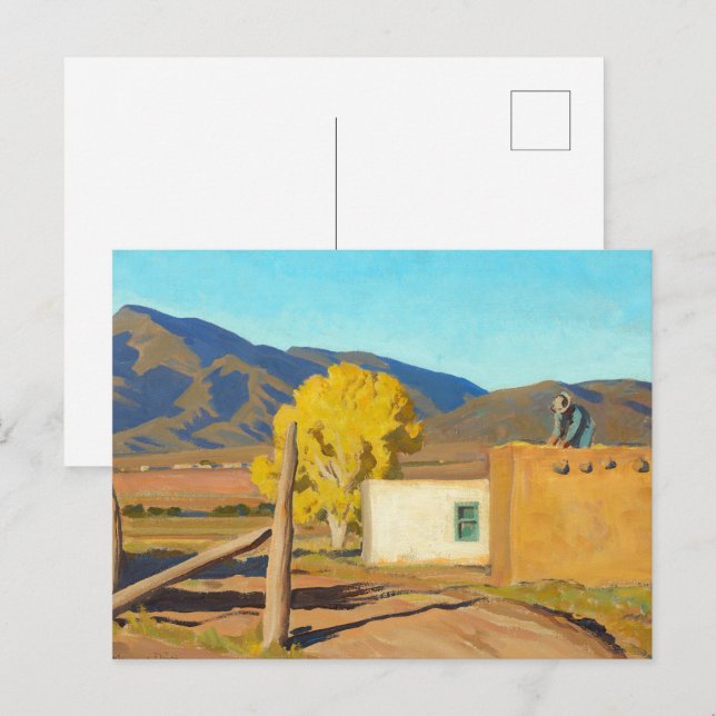 Cartão Postal Sinais do outono de 1931 por Maynard Dixon (Frente/Verso)