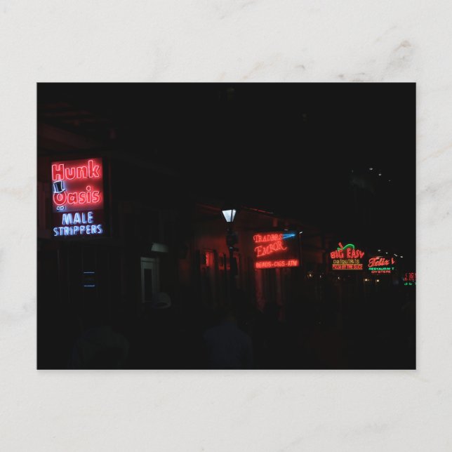 Cartão Postal Sinais Neon de Nova Orleans (Frente)