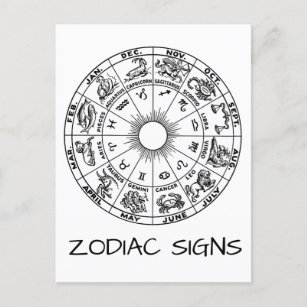 Cartão Postal Sinais Zodiac