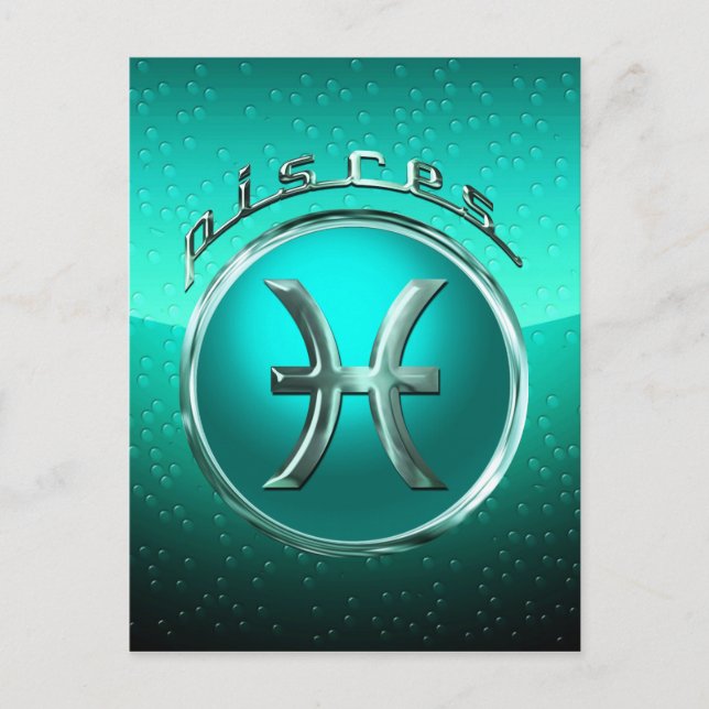 Cartão Postal Sinal astrológico de peixes (Frente)