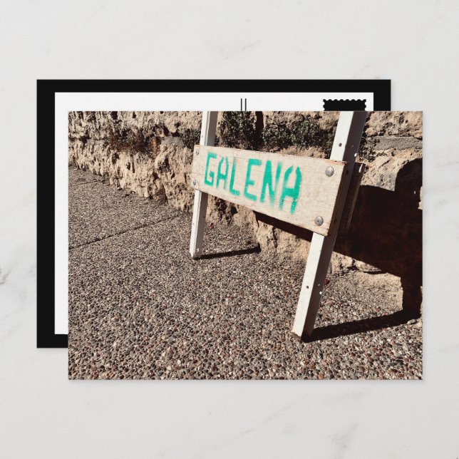Cartão Postal sinal da calçada de galena (Frente/Verso)