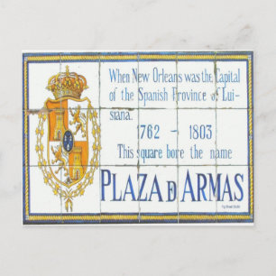 Cartão Postal Sinal da Plaza D'Armas do French Quarter de Nova O