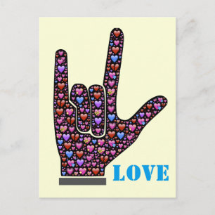 Cartão Postal Sinal de Amor Mão