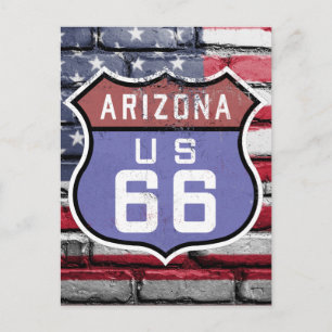 Cartão Postal Sinal de Arizona ROUTE 66 dos EUA
