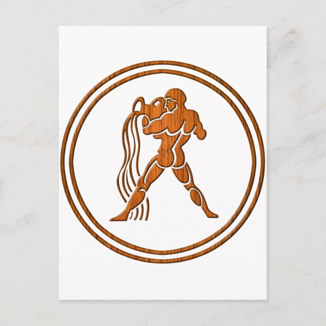 Cartão Postal Sinal de Astrologia do Bearer de Água Zodiac do Aq (Frente)