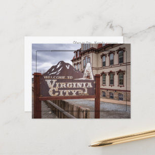 Cartão Postal Sinal de boas-vindas da cidade de Virgínia, Nevada