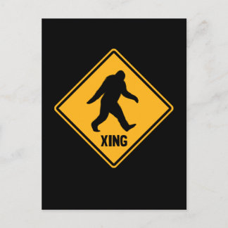Cartão Postal Sinal de Cruzamento Bigfoot