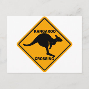 Cartão Postal Sinal de Cruzamento de Kangaroo