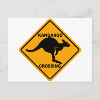 Cartão Postal Sinal de Cruzamento de Kangaroo