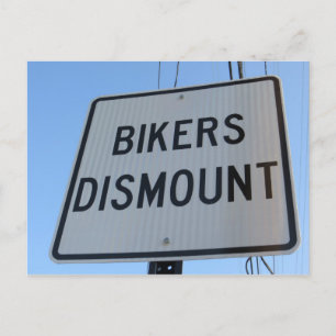 Cartão Postal Sinal de Desmontagem do Bikers