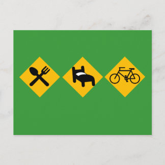 Cartão Postal Sinal de estrada da bicicleta de repouso