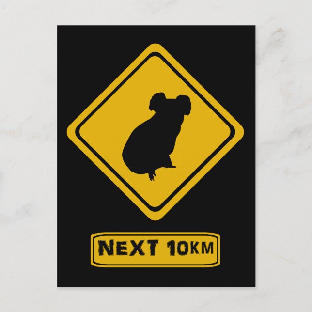 Cartão Postal sinal de estrada koala (Frente)