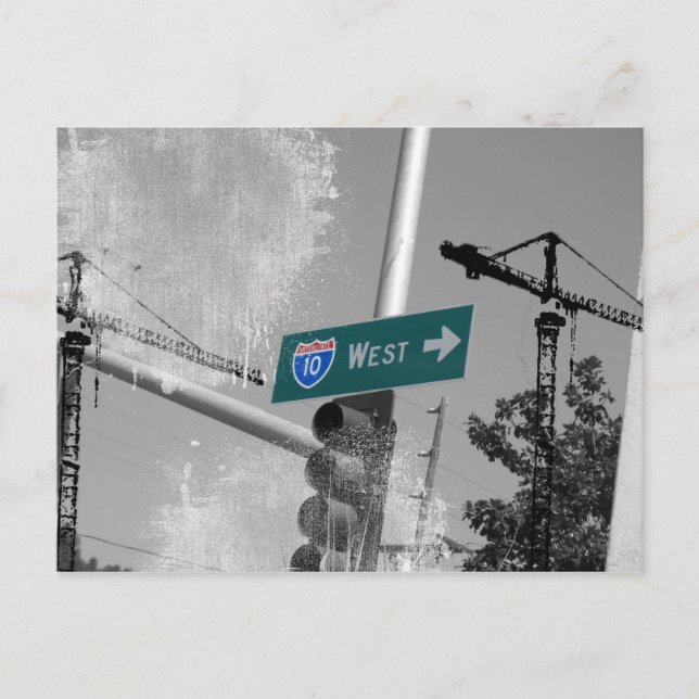Cartão Postal Sinal de Freeway 10 West (Frente)