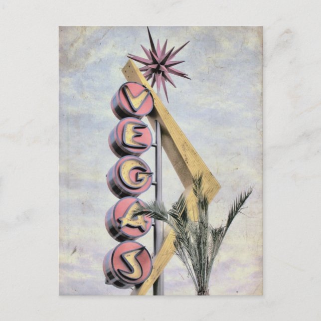 Cartão Postal Sinal de Las Vegas Retro Nevada Vegas (Frente)