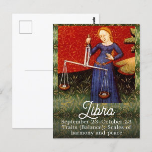 Cartão Postal Sinal de Libra Balança Festa de Aniversário