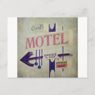 Cartão Postal Sinal de Motel Retroativo de Carl