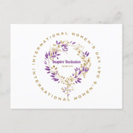 Cartão Postal Sinal de Mulher Floral Dia da Mulher 20 de março