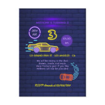 Sinal de néon Carro de Corrida tema Menino 3º Fest