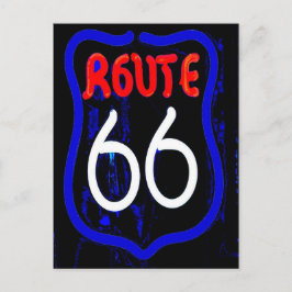 Cartão Postal Sinal De Neon Da Rota 66 De Berwyn Il.