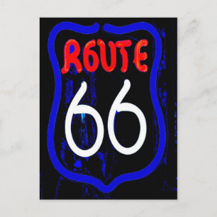 Cartão Postal Sinal De Neon Da Rota 66 De Berwyn Il.