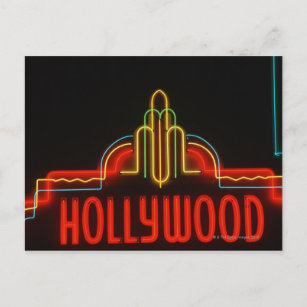 Cartão Postal Sinal de neon de Hollywood, Los Angeles, Califórni