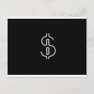 Cartão Postal Sinal de Neon Dólar